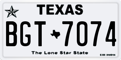 TX license plate BGT7074