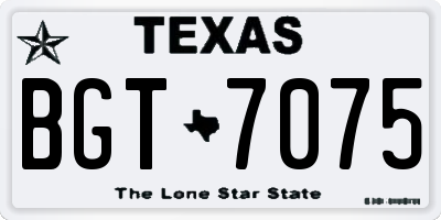 TX license plate BGT7075