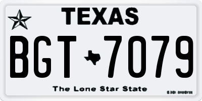 TX license plate BGT7079