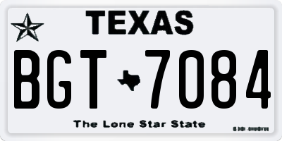 TX license plate BGT7084