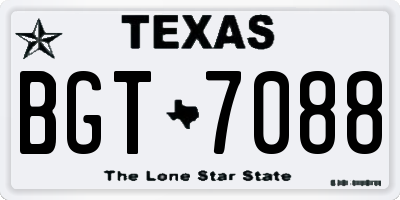 TX license plate BGT7088