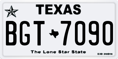 TX license plate BGT7090