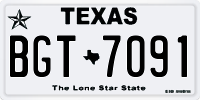 TX license plate BGT7091