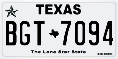 TX license plate BGT7094