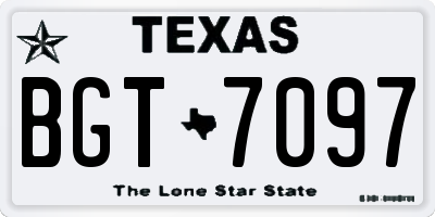 TX license plate BGT7097