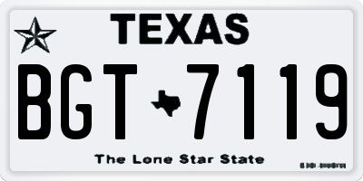 TX license plate BGT7119