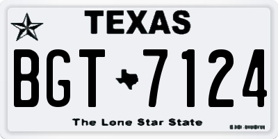 TX license plate BGT7124