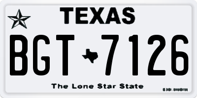 TX license plate BGT7126