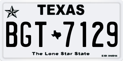 TX license plate BGT7129