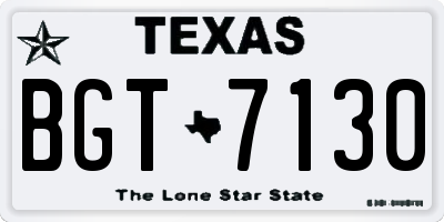 TX license plate BGT7130