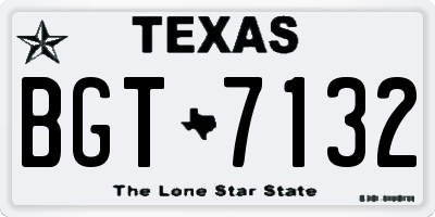 TX license plate BGT7132