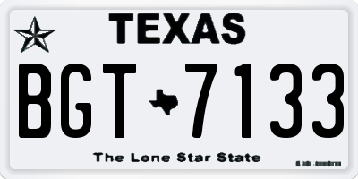 TX license plate BGT7133