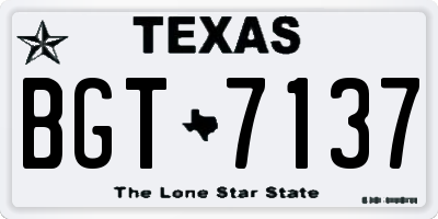 TX license plate BGT7137