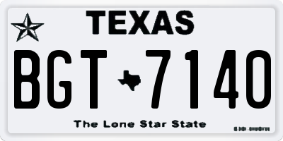 TX license plate BGT7140
