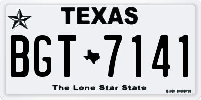 TX license plate BGT7141