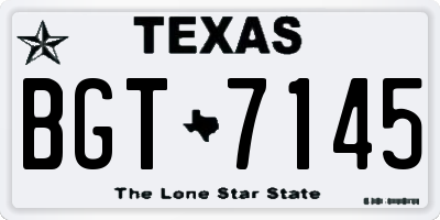 TX license plate BGT7145