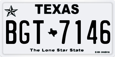 TX license plate BGT7146