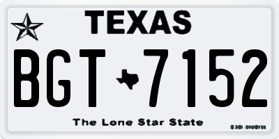 TX license plate BGT7152