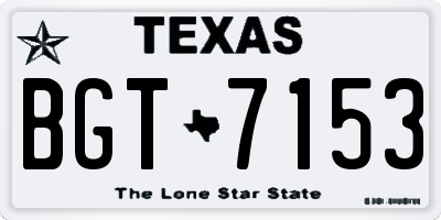 TX license plate BGT7153