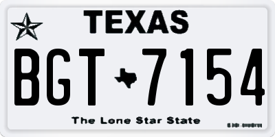 TX license plate BGT7154