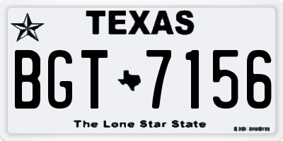 TX license plate BGT7156