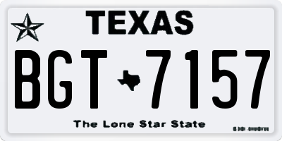 TX license plate BGT7157