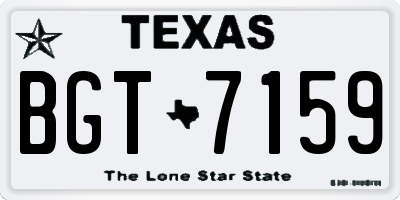 TX license plate BGT7159