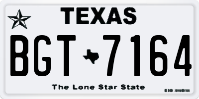 TX license plate BGT7164