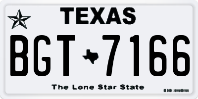 TX license plate BGT7166