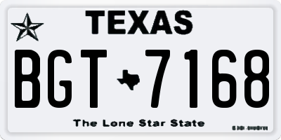 TX license plate BGT7168