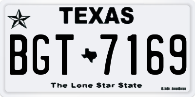 TX license plate BGT7169