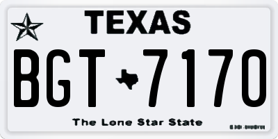 TX license plate BGT7170