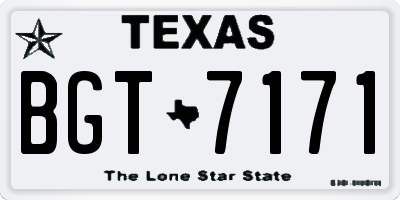 TX license plate BGT7171