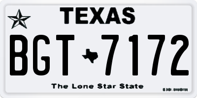 TX license plate BGT7172