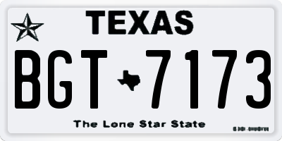 TX license plate BGT7173