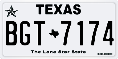TX license plate BGT7174