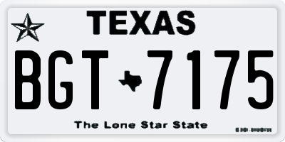 TX license plate BGT7175