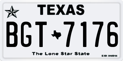 TX license plate BGT7176