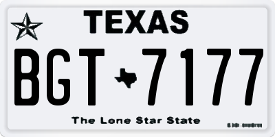 TX license plate BGT7177