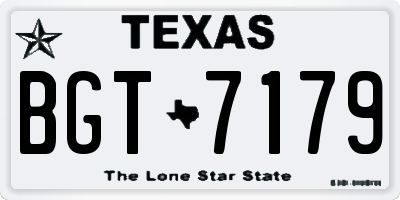 TX license plate BGT7179