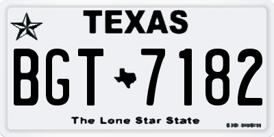 TX license plate BGT7182