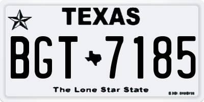 TX license plate BGT7185