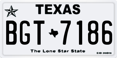 TX license plate BGT7186