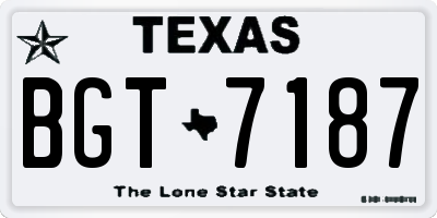 TX license plate BGT7187