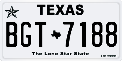 TX license plate BGT7188