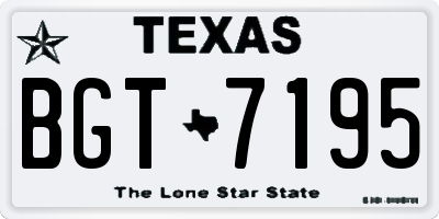 TX license plate BGT7195