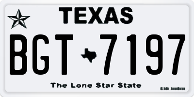 TX license plate BGT7197