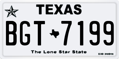 TX license plate BGT7199