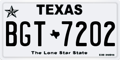 TX license plate BGT7202