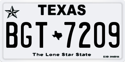 TX license plate BGT7209